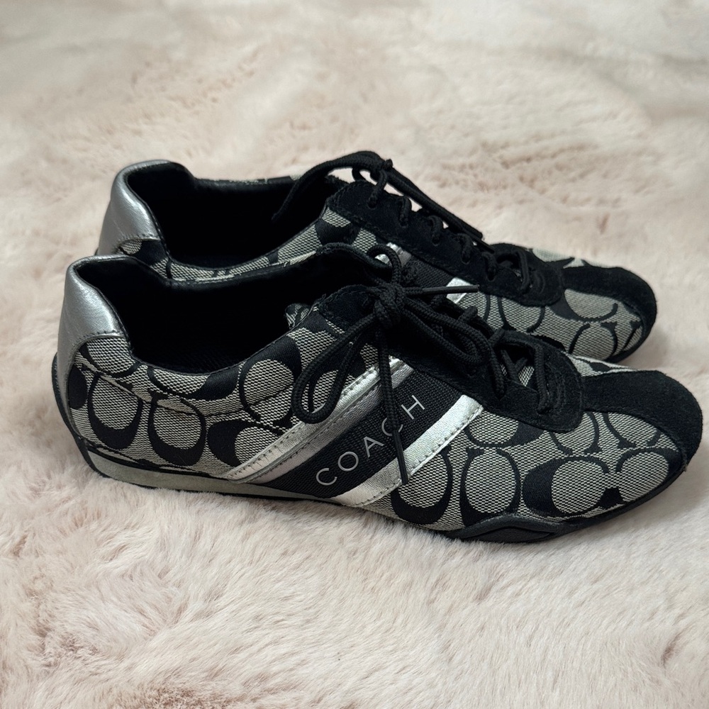 Coach Monogram Black and Silver Shoes